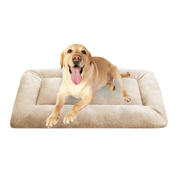 COSYJOY Plush Washable Dog Bed Ultra Soft Dog Crate Mat Kennel Pad Anti Slip Pet Sleeping Bed for Small Medium Large Dogs Beige 42 x 28 Walmart Business Supplies