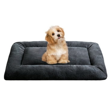 COSYJOY Plush Washable Dog Bed Ultra Soft Dog Crate Mat Kennel Pad,Anti-Slip Pet Sleeping Bed for Small Medium Large Dogs,Dark Gray 30" x 19"