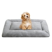 COSYJOY Plush Washable Dog Bed Ultra Soft Dog Crate Mat Kennel Pad Anti-Slip Pet Sleeping Bed for Small Medium Large Dogs,Gray 30" x 19"