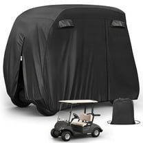 COSYUMI Golf Cart Cover, 420D Heavy Duty Golf Cart Seat Covers with 4 Vents, 3 Zipper Doors, 3 Adjustable Straps, Outdoor Waterproof UV-Resistant for Most Brand Yamaha EZGO Club Car Golf Club Cover