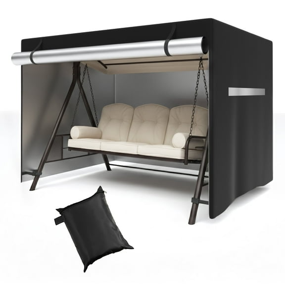 COSYUMI Outdoor Swing Covers for 3 Seater, Patio Swing Cover for Outdoor Patio Swing, Waterproof Hammock & UV Resistant Swing Canopy Cover, Garden Swing Chair Cover Furniture Protector, 88x60x72Inch