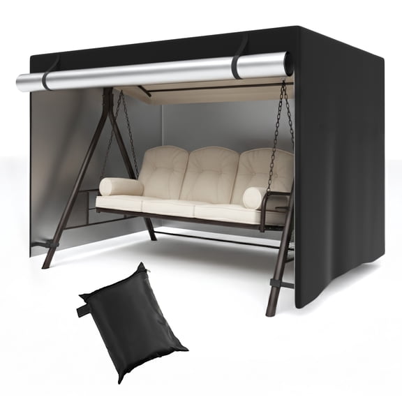 COSYUMI Outdoor Swing Covers for 3 Seater, Patio Swing Cover for Outdoor Patio Swing, Waterproof Hammock & UV Resistant Swing Canopy Cover, Garden Swing Chair Cover Furniture Protector, 47x35x63Inch