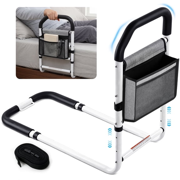 COSYWILL Bed Rails for Adults, Adjustable Bed Cane for Seniors, Bed Assist Rail with Non-Slip Handle & Storage Pocket Supports up to 330 lbs