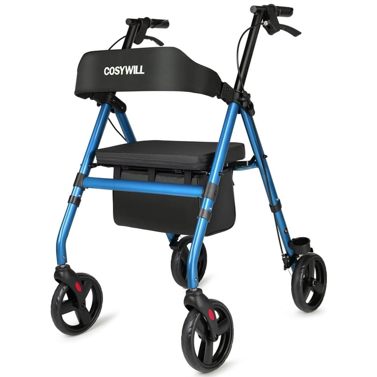 Cosywill Rollator Walker with Seat, 8-inch Wheels, Foldable