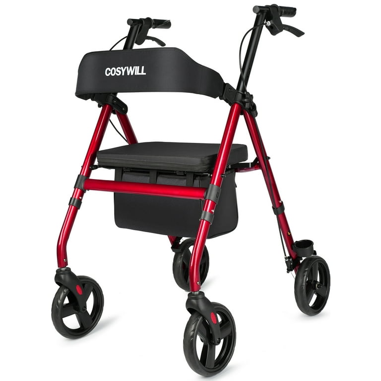 COSYWILL Rollator Walker with Seat,Foldable Mobility Walker COSYWILL Rollator Walker with Seat,Foldable Mobility Walker