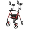 thumbnail image 1 of COSYWILL Upright Rollator Walker,Stand Up Walkers for Seniors and Adults with Backrest Seat,Lightweight and Folding Design,Red, 1 of 9