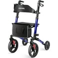 thumbnail image 1 of COSYWILL Walkers for Seniors,Foldable Rollator Walker with Seat,Mobility Walkers with 10" Big Wheels, Adjustable Handles and Backrest Height,Blue, 1 of 11