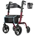 thumbnail image 1 of COSYWILL Rollator Walkers with Seat for Seniors, Foldable 10" Big Wheels All Terrain Rolling Walker,Adjustable Handles, Mobility Walker for Seniors,Dark Red, 1 of 9