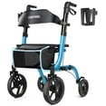 thumbnail image 1 of COSYWILL Rollator Walkers with Seat for Seniors, Foldable 10" Big Wheels All Terrain Rolling Walker,Adjustable Handles, Mobility Walker for Seniors,Blue, 1 of 9