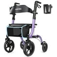 thumbnail image 1 of COSYWILL Rollator Walkers with Seat for Seniors, Foldable 10" Big Wheels All Terrain Rolling Walker,Adjustable Handles, Mobility Walker for Seniors,Purple, 1 of 9
