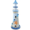 thumbnail image 1 of COTA Global Light Blue Stripes Lighthouse Decor - Handmade and Crafted Wooden Lighthouse Decoration with Starfish, Decorative Beach Style Tabletop Centerpiece – 11.5 Inch, 1 of 5