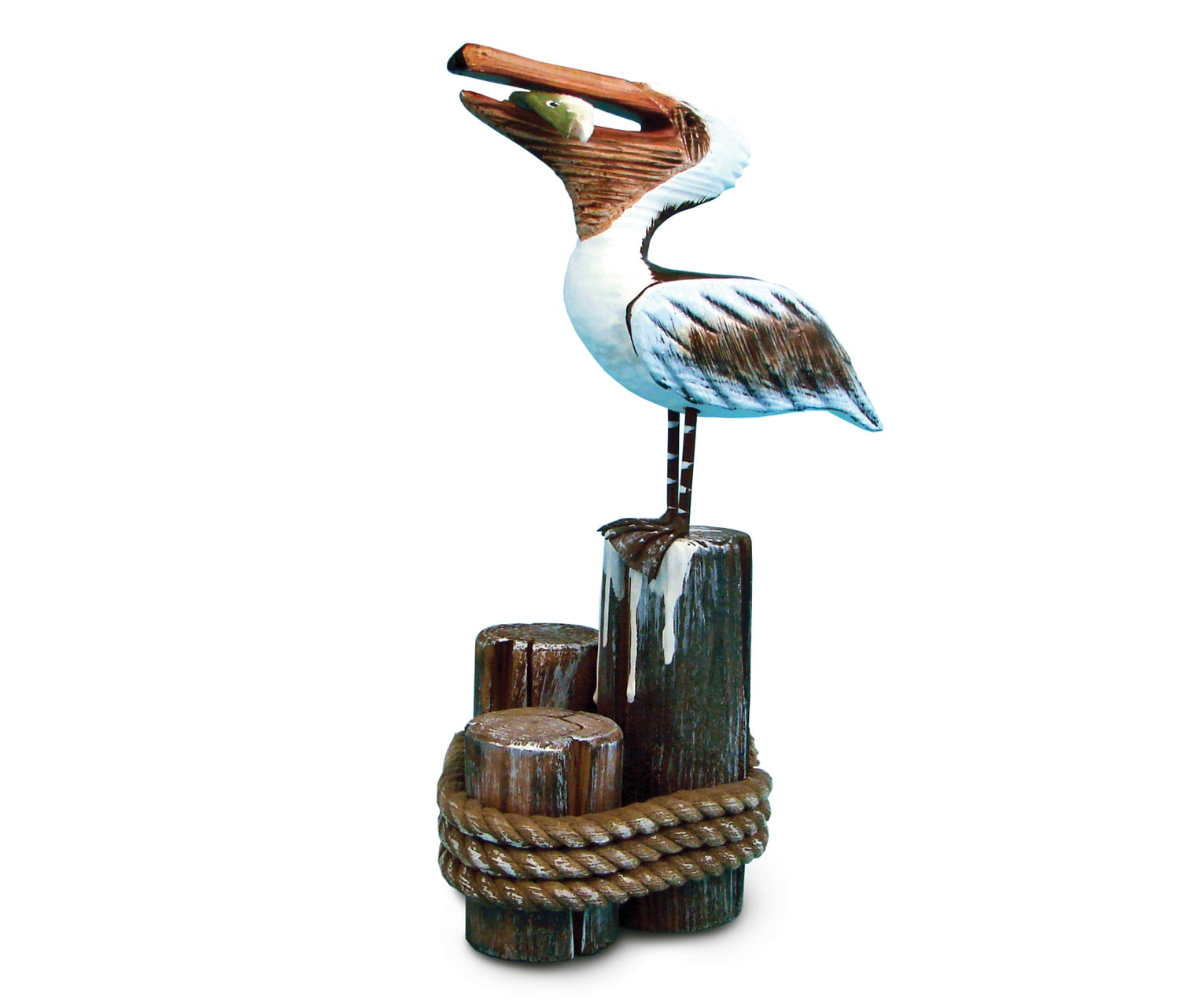 Vintage Hand Carved Wood Pelican Figurine || store Mid-Century 10.5