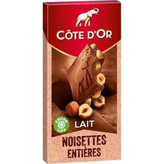 COTE D'OR - MILK CHOCOLATE AND WHOLE HAZELNUTS PACK OF 4 - 720G
