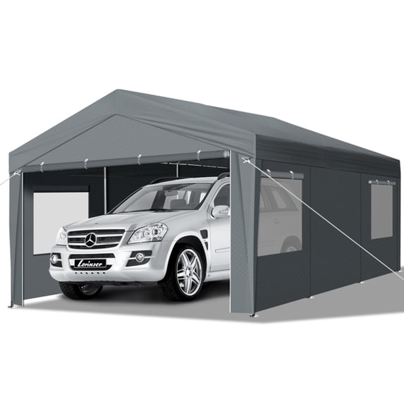 COTINSE 10x20 FT Heavy Duty Carport, Portable Garage Car Canopy with ...