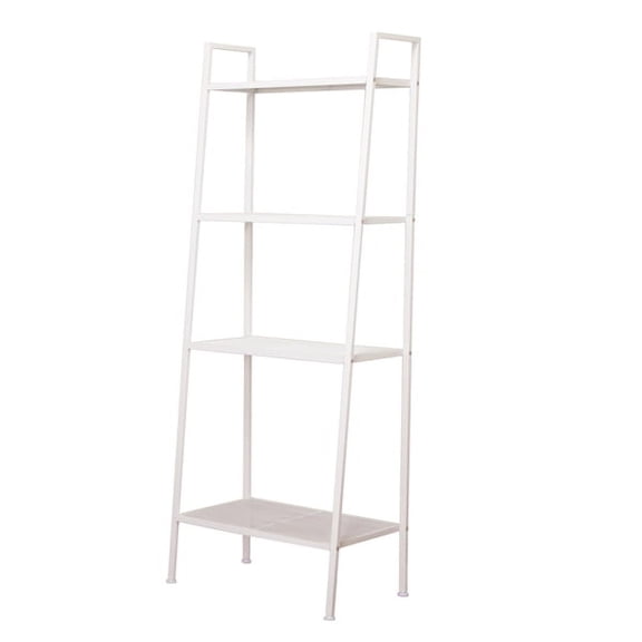 COTINSE 4-Tier Metal Shelving Unit, Widen Iron Bookshelf and Multi-Purpose Storage Rack for Pantry & Living Room, Ivory White