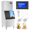 thumbnail image 1 of OUTBID Split Commercial Ice Maker Machine 500LBS/24H with 350lbs Ice Bin, Nugget Ice Makers Commercial, Clear Cube Pellet Ice Maker, Fast Ice Maker Ice-Ready in 8-15mins, 1 of 10