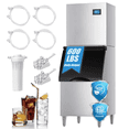 thumbnail image 1 of OUTBID Split Commercial Ice Maker Machine 600LBS/24H with 350lbs Ice Bin, Nugget Ice Makers Commercial, Clear Cube Pellet Ice Maker, Fast Ice Maker Ice-Ready in 8-15mins, 1 of 12