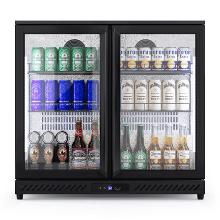 OUTBID 36" Under Counter Freezer, 7.4 Cu.Ft Freestanding Commercial Beverage Cooler Refrigerator with LCD Touch Panel & Air Cooling System,2025 Upgraded