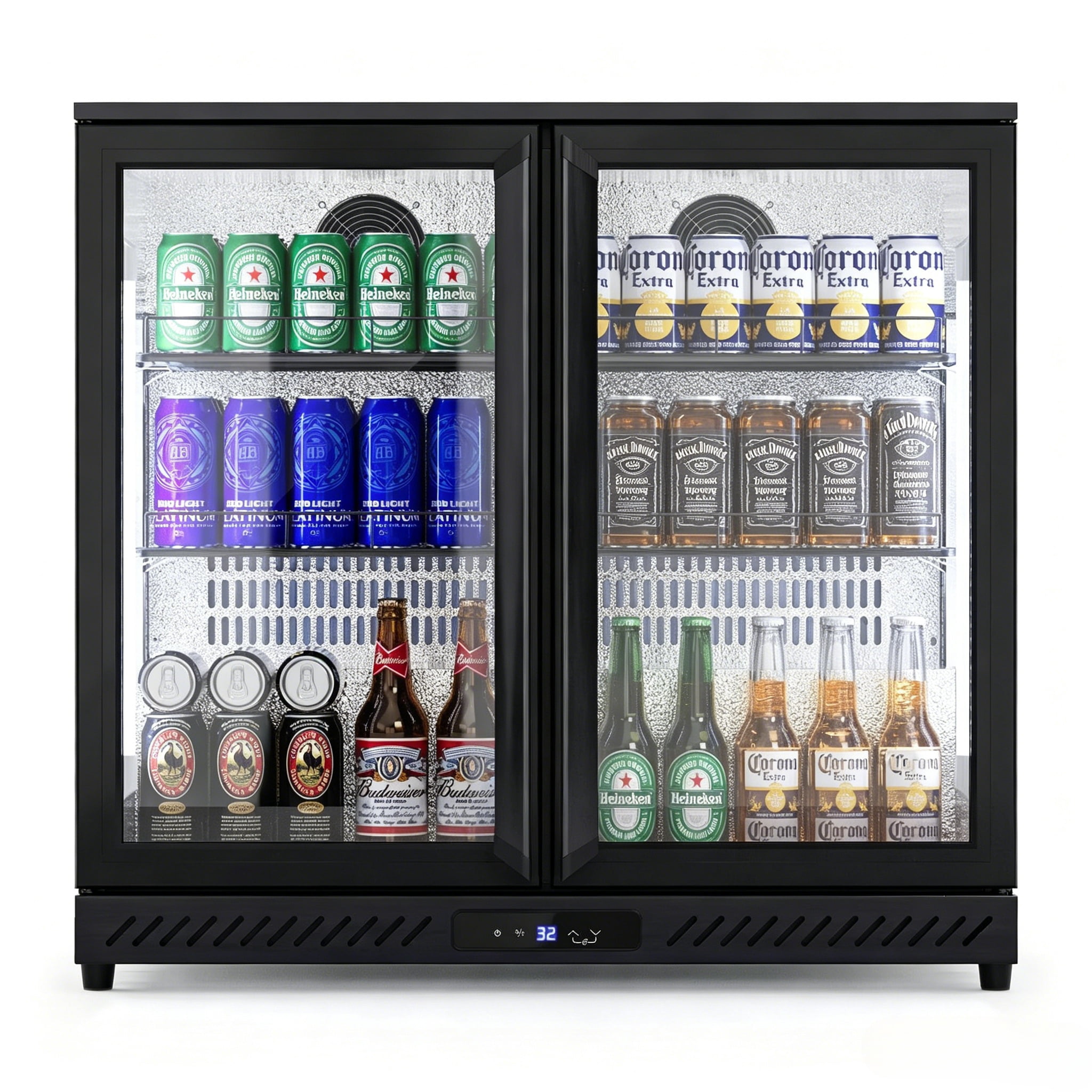 RIOXC 36" Beverage Refrigerator 192 Cans Beer Fridge, Back Bar Cooler with Low-E Glass Door, Commercial Drink Fridge for Home Bar Kitchen, ETL & NSF