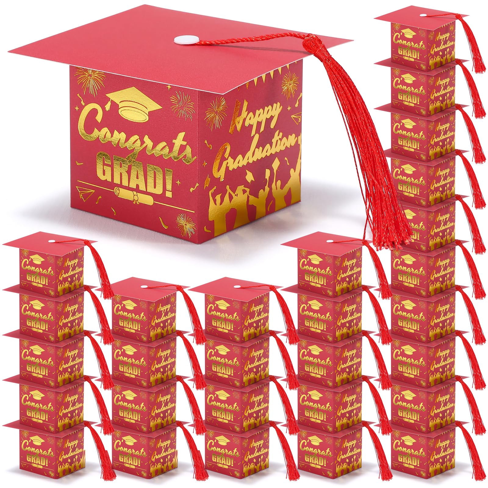 COTOPHER 36 Pack Mini Graduation Cap ATT1Gift Boxes with Tassel, Class ...