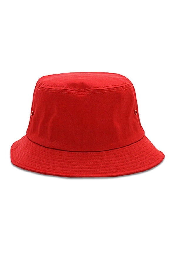 COTTON BLEND TWILL BUCKET HAT, Red Large