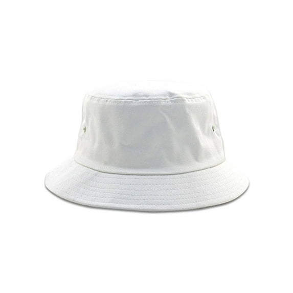 COTTON BLEND TWILL BUCKET HAT, White X-Large