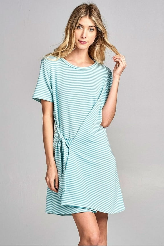 COTTON BLEU Striped Tie Front Dress Soft Fabric