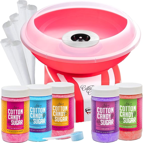 COTTON CANDY MACHINE AND FLOSS BUNDLE BRIGHT, COLORFUL STYLE SUGAR FREE CAND