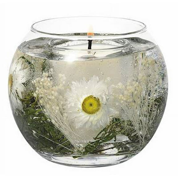 COTTON DAISY Stoneglow Botanics Natural Wax Fishbowl Refillable Scented Jar Candle