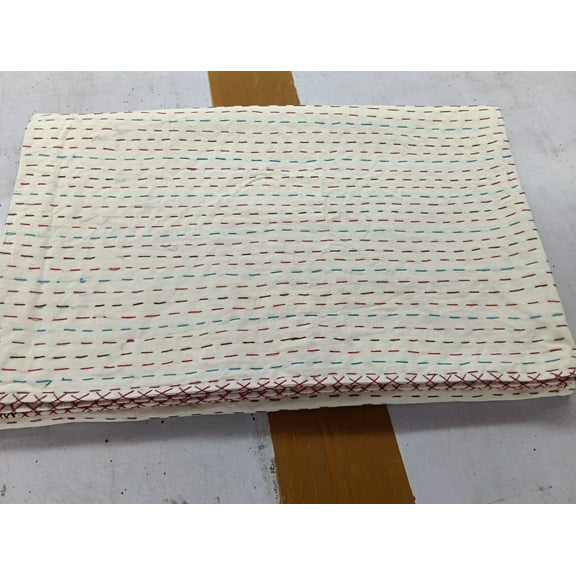 COTTON KANTHA QUILTED BEDSPREAD