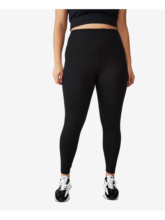 Trendy Plus Size Active Highwaist Core Full Length Tight Pants Black 18W