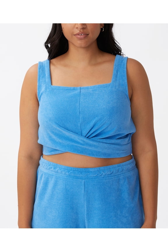 Women's Active Sweat To Swim Vestlette Top Blue Size 12W