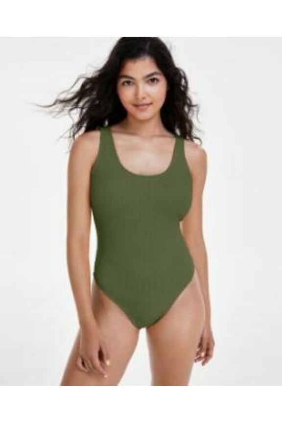 Women's Low-Back One-Piece Swimsuit Green L
