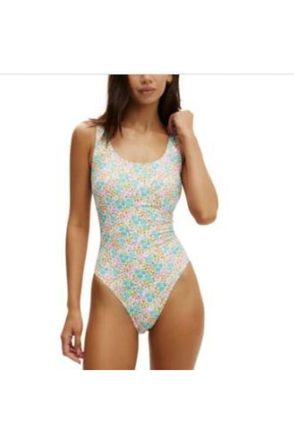 Women's Multicolor Scoop-Back One-Piece Swimsuit S