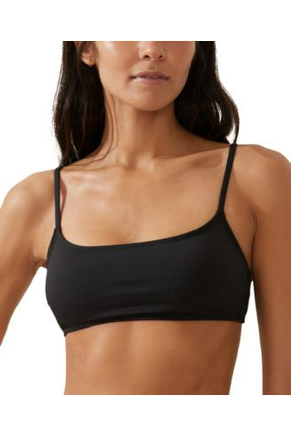 Womens Straight-Neck Cropped Black S