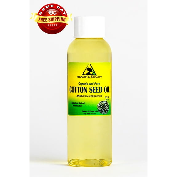 COTTON SEED OIL ORGANIC CARRIER COLD PRESSED WINTERIZED NATURAL PURE 2 OZ