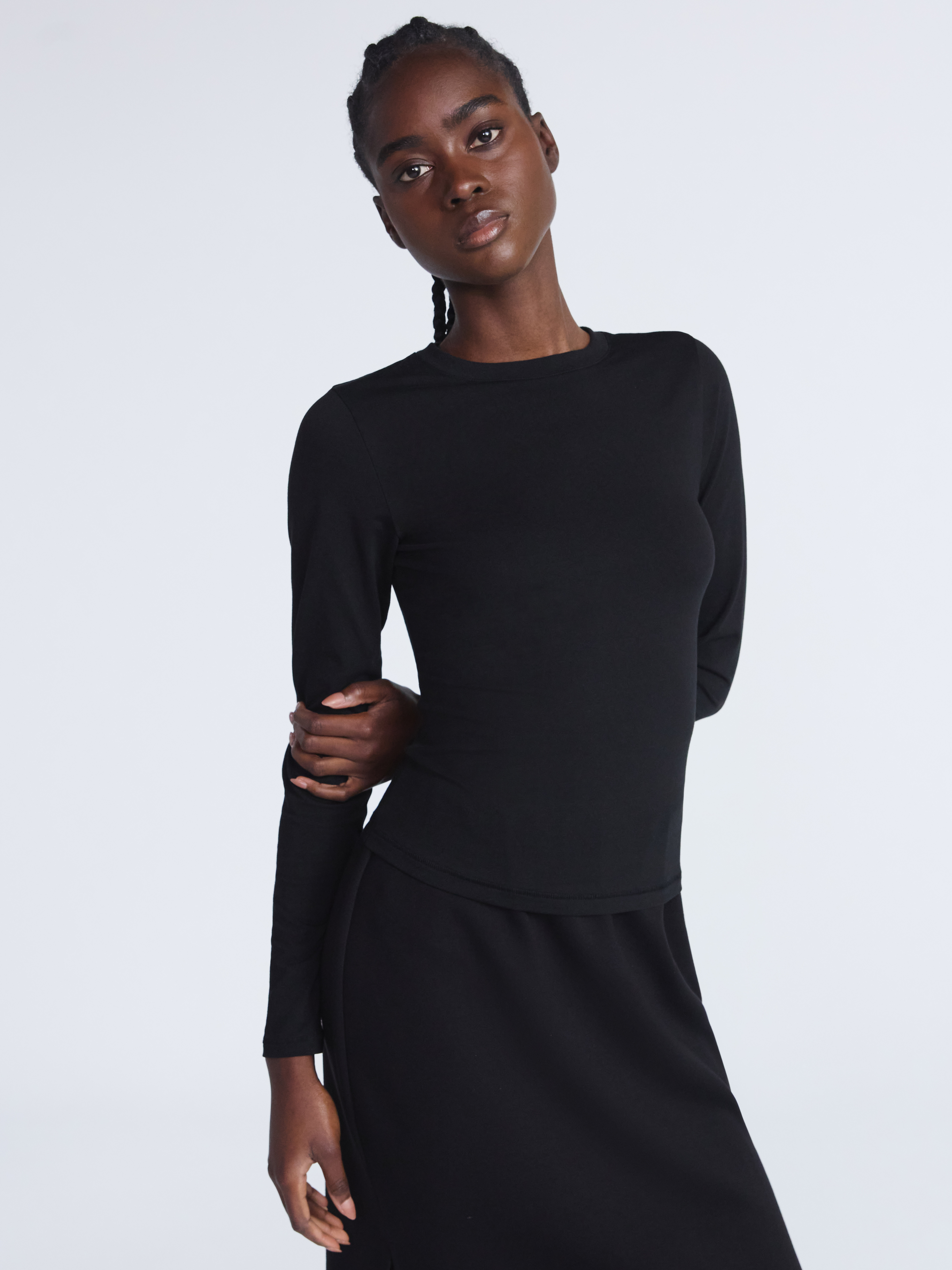 Scoop Women’s Stretch Cotton Tee with Long Sleeves