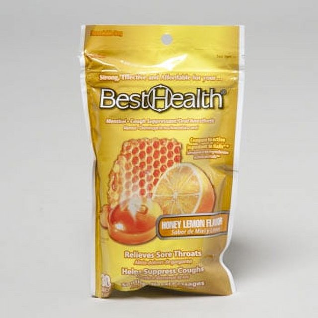 COUGH DROPS HONEY LEMON 30 CNT BAG NEW45521 RESEALABLE, Case Pack of 12