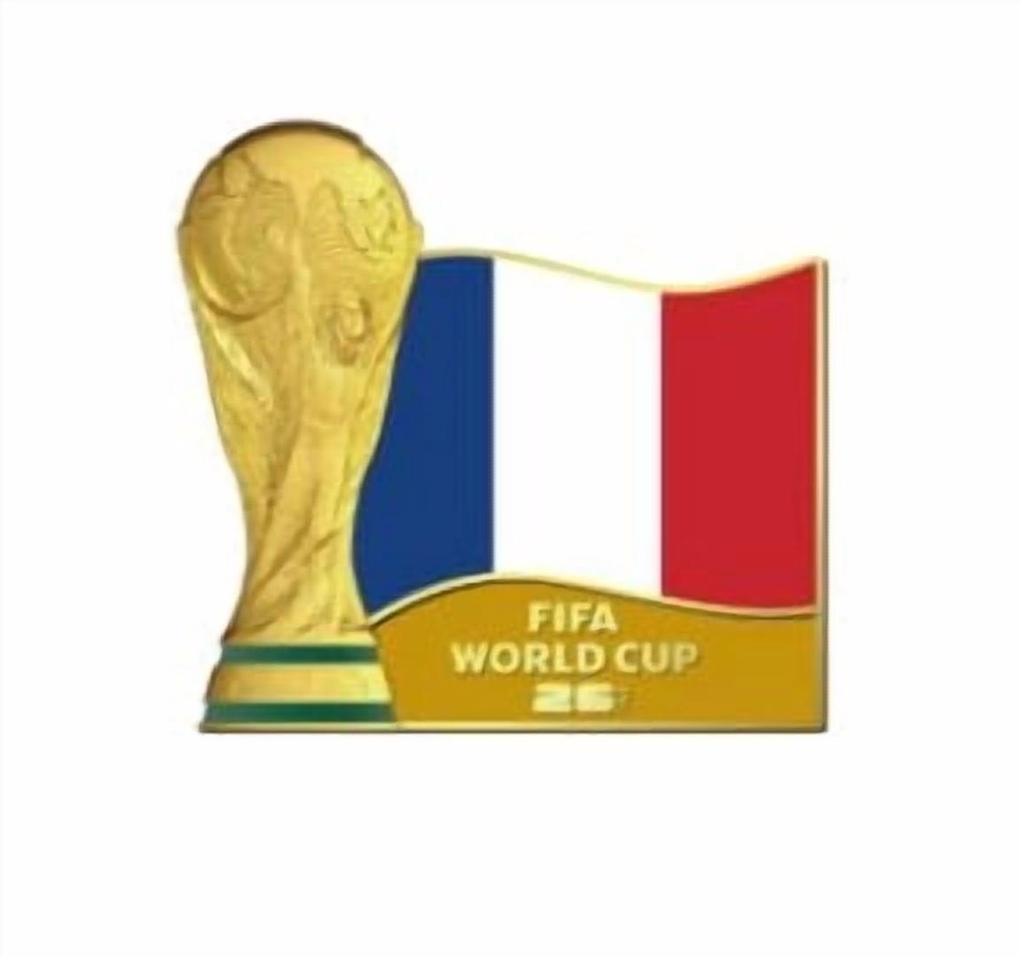 FIFA World Cup 2026 2.5D Trophy Pin with Country Flag - France