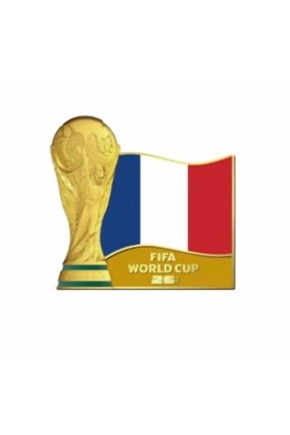 World Cup 2026 2.5D Trophy Pin with Country Flag - France