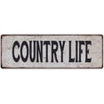 thumbnail image 1 of COUNTRY LIFE Vintage Look Rustic 8x24 Metal Sign Chic Retro 108240035109, 1 of 1