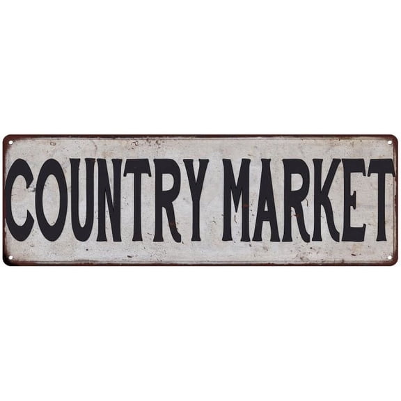 COUNTRY MARKET Vintage Look Rustic 8x24 Metal Sign Chic Retro 108240035140