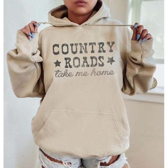 COUNTRY ROAD TAKE ME HOME Graphic Unisex Fleece Hooded Sweatshirt