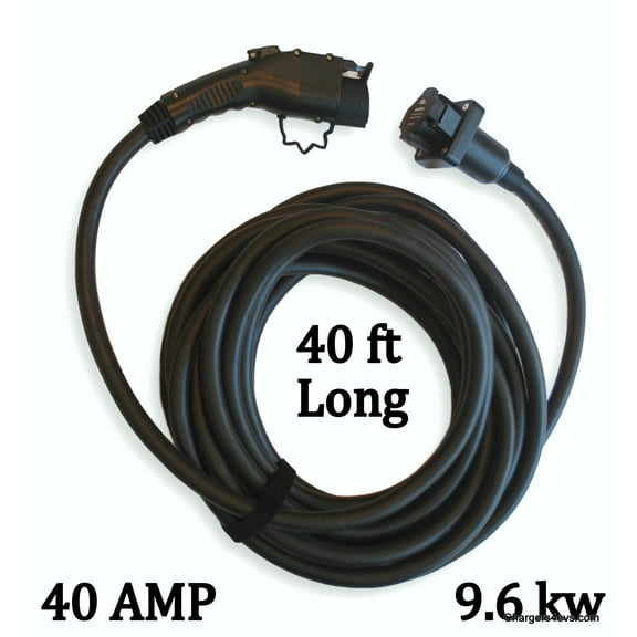 COUPLAGO 40 FT Long 40AMP Rated ( 220V-240V ) EV Charging Extension Cable for Electric Vehicle Charging Stations Compatible with All J1772 Plug