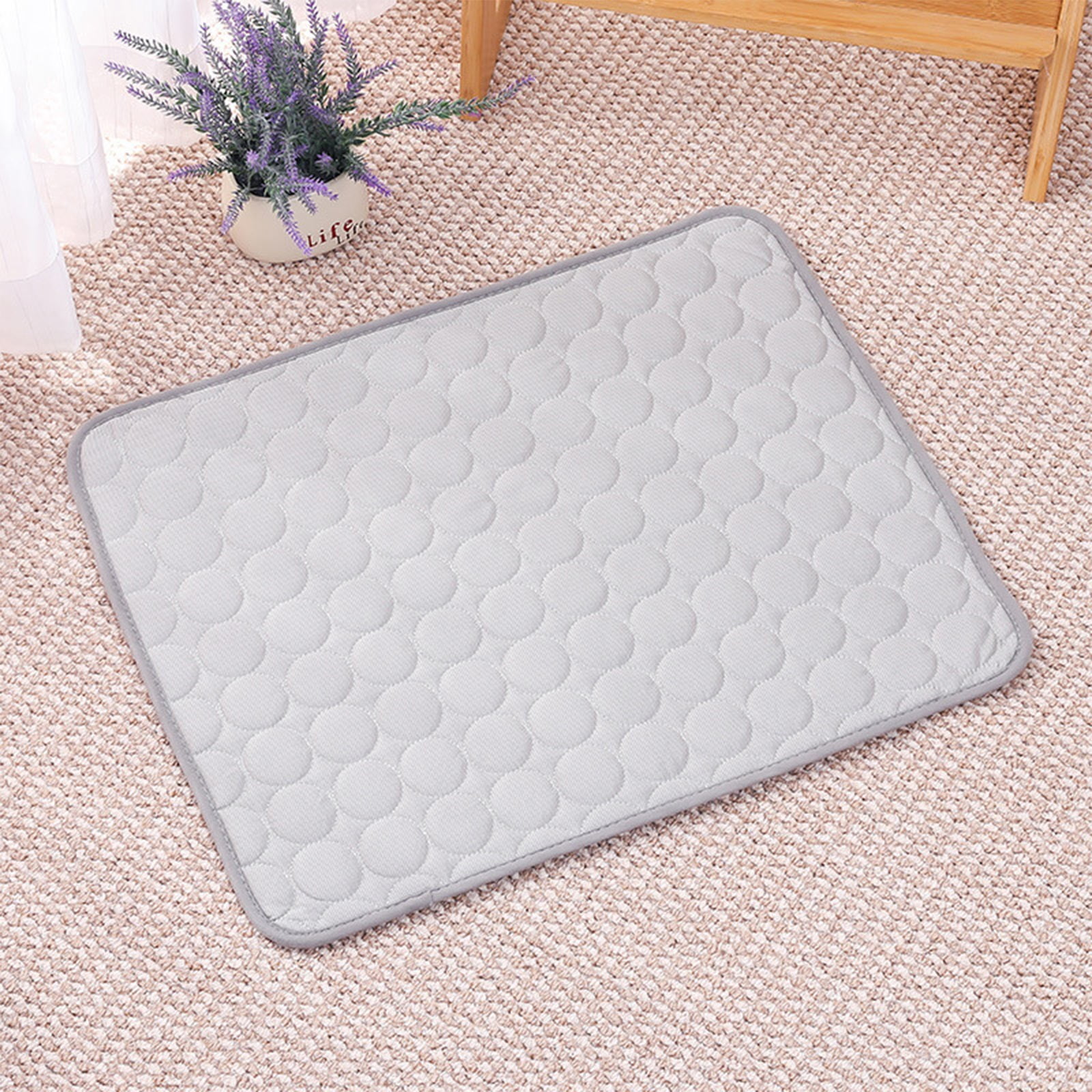2025 Upgraded Cooling Mat For Dogs & Cats - Self-Cooling Pet Bed Pad For Summer, Portable, Non-Toxic, Machine Washable (Gray, Medium)