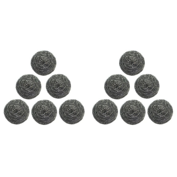 COURAGEDG 12PCs Stainless Steel Sponges Scrubbing Scouring Pad Steel Wire Scrubber 2PCS Toilet Brush Silicone Plunger Glass Guard