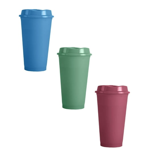 COURAGEDG 16oz Thermoplastic Cup Pp Color Changing Cup Cartoon Milk Tea Coffee Color Changing Cup Vacuum Coffee Mug Glass Square for Women