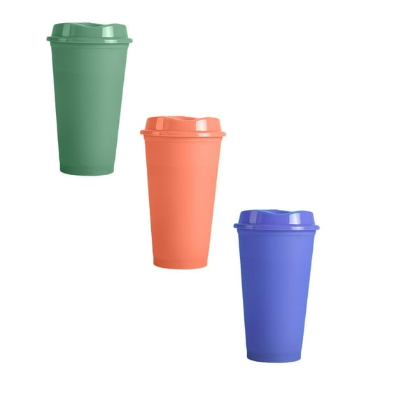 COURAGEDG 16oz Thermoplastic Cup Pp Color Changing Cup Cartoon Milk Tea Coffee Color Changing Cup Wooden Coffee Cup Set Pitcher And Glasses Set