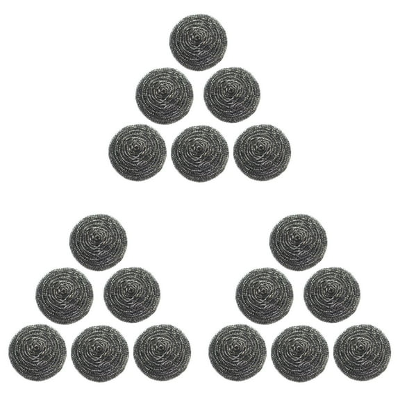 COURAGEDG 18PCs Stainless Steel Sponges Scrubbing Scouring Pad Steel Wire Scrubber 3PCS Natural Stone Jewelry Cleaning Brush