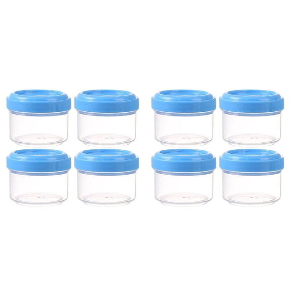 COURAGEDG 8PCS Mini Clear Jars With Leakproof Lids Round Clear Container 35ml Refillable Storage Containers For Home And Kitchen Clear Containers for Fridge Condiment Containers with Lids